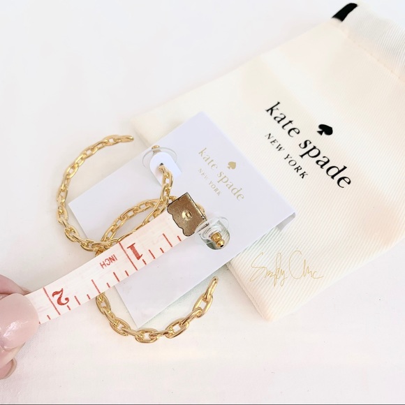 NWT Kate Spade 14k gold plated chain earrings - Picture 6 of 6